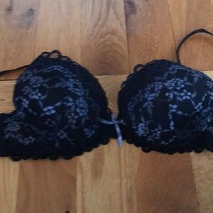 34C black and grey lace bra worn once